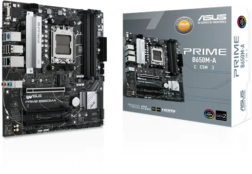 ASUS PRIME B650M-A-CSM Bundkort - AMD B650 - AMD AM5 socket - DDR5 RAM - Micro-ATX